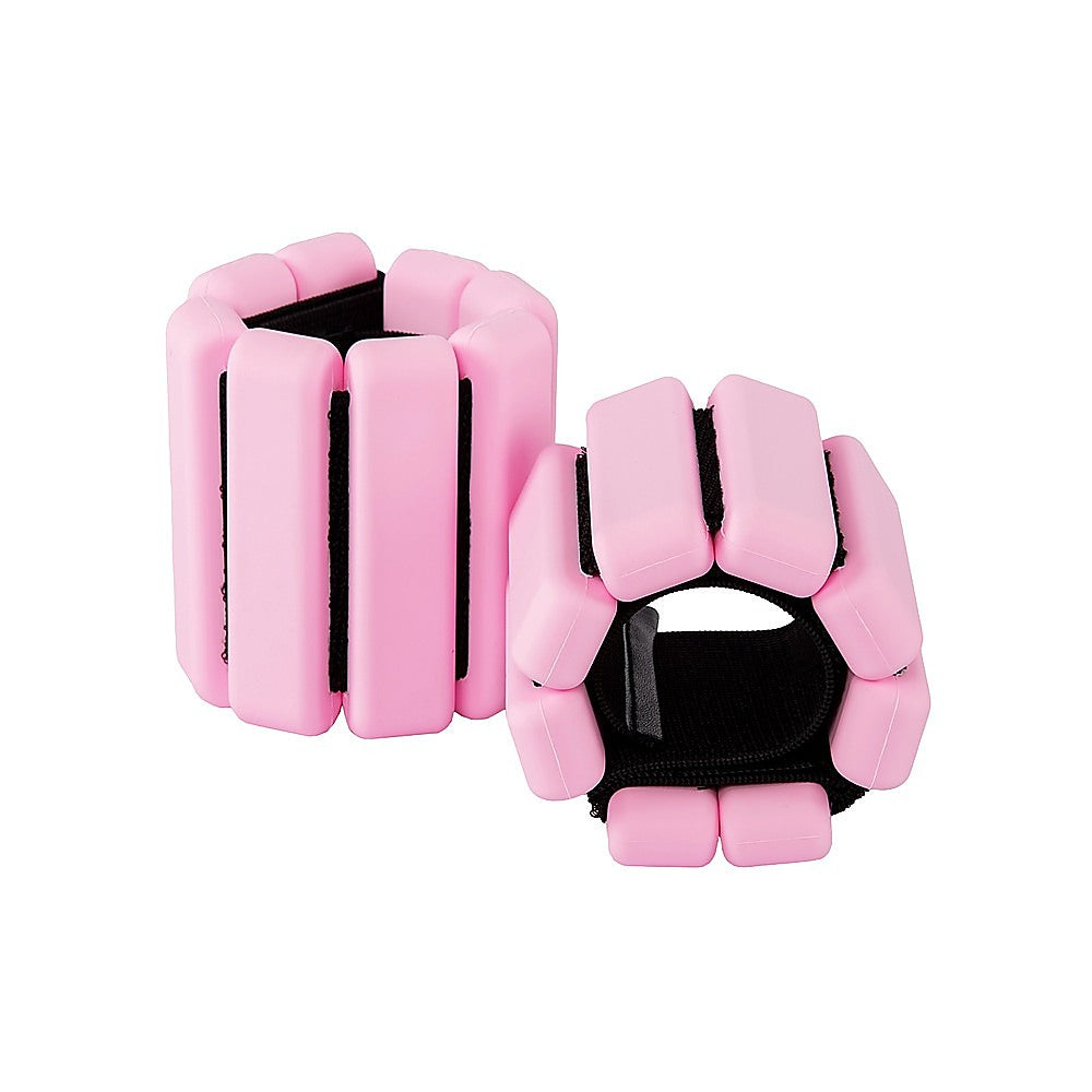 2-Piece Ankle & Wrist Weights – 1kg Pair Adjustable Workout Bangles (Pink)