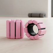 2-Piece Ankle & Wrist Weights – 1kg Pair Adjustable Workout Bangles (Pink)
