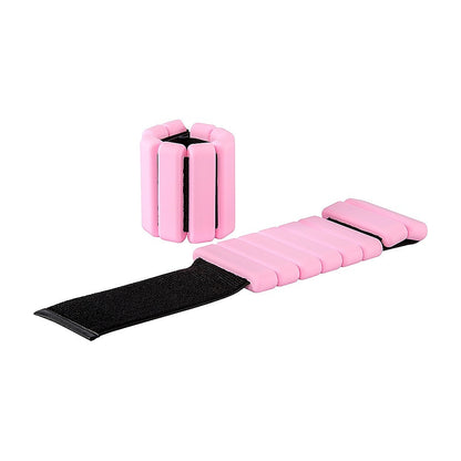 2-Piece Ankle & Wrist Weights - 1kg Pair Adjustable Workout Bangles (Pink) V63-952771