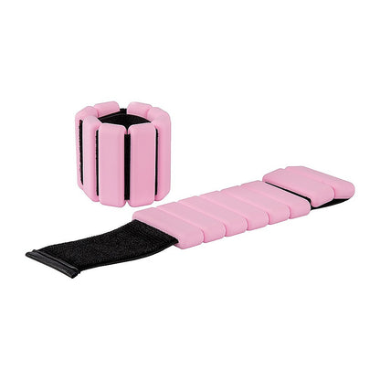 2-Piece Ankle & Wrist Weights - 2kg Pair Adjustable Workout Bangles (Pink) V63-952781