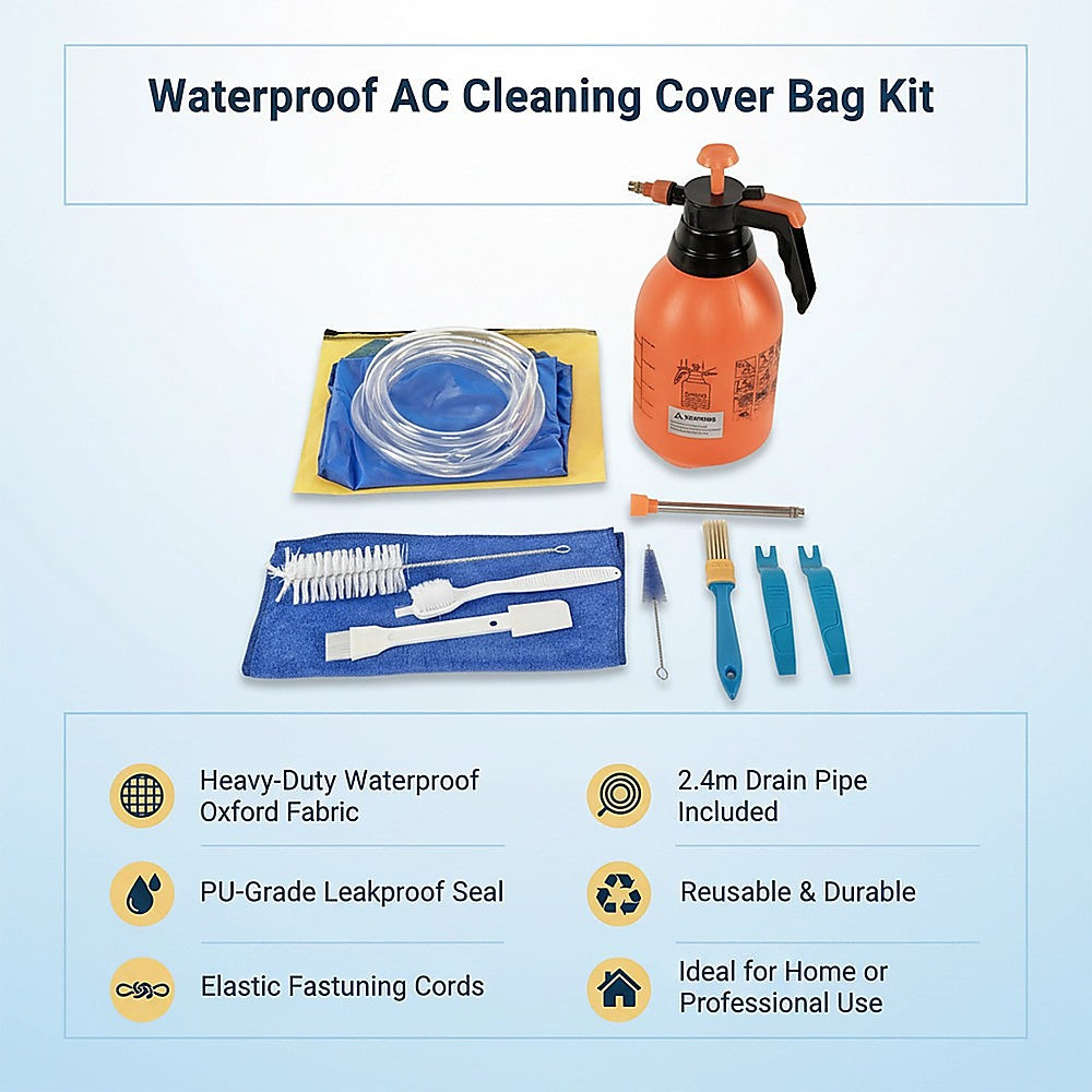 Waterproof AC Cleaning Cover Bag Kit - Leakproof Wash Bag for Wall Units V63-952791