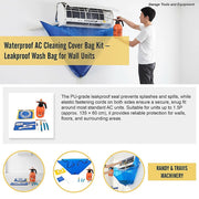 Waterproof AC Cleaning Cover Bag Kit - Leakproof Wash Bag for Wall Units V63-952791