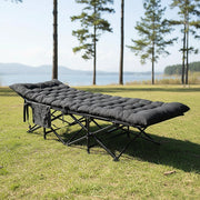 Camping Bed Elevated Cot with Mattress Foldable Outdoor Adult Sleeping V63-952811