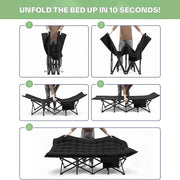 Camping Bed Elevated Cot with Mattress Foldable Outdoor Adult Sleeping V63-952811