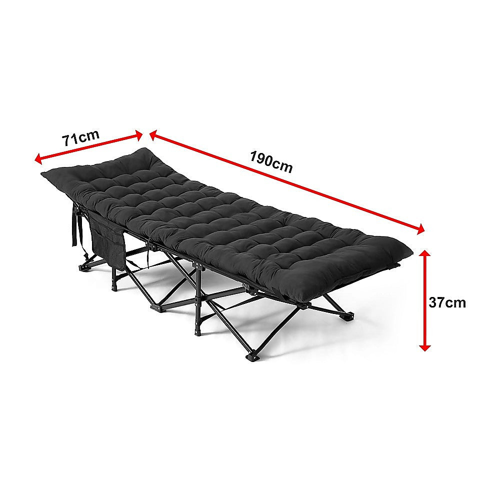 Camping Bed Elevated Cot with Mattress Foldable Outdoor Adult Sleeping V63-952811