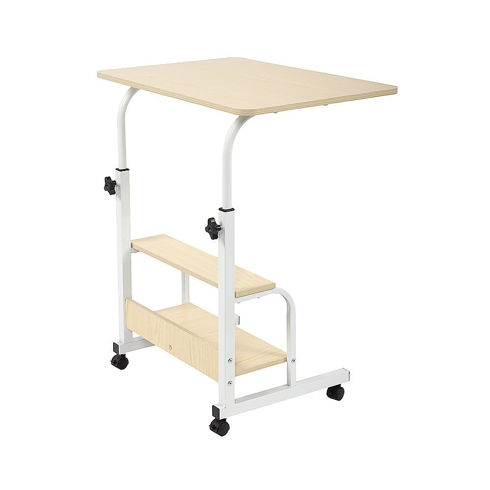 Height Adjustable Rolling Overbed Table 60cm Mobile Computer Desk V63-952821