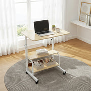Height Adjustable Rolling Overbed Table 60cm Mobile Computer Desk V63-952821