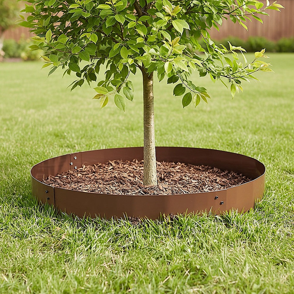 60cm Steel Garden Tree Ring with Spikes - Heavy-Duty Root Barrier & Edging V63-952841