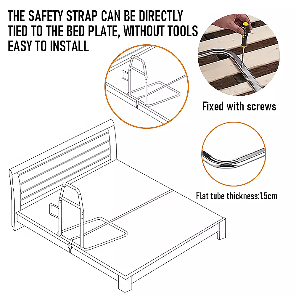 Adjustable Bed Rail for Elderly - Safety Support Bar for Adults V63-952851