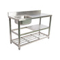 Freestanding Stainless Steel Kitchen Sink 120x50x79cm - Commercial Utility Wash Basin V63-952871