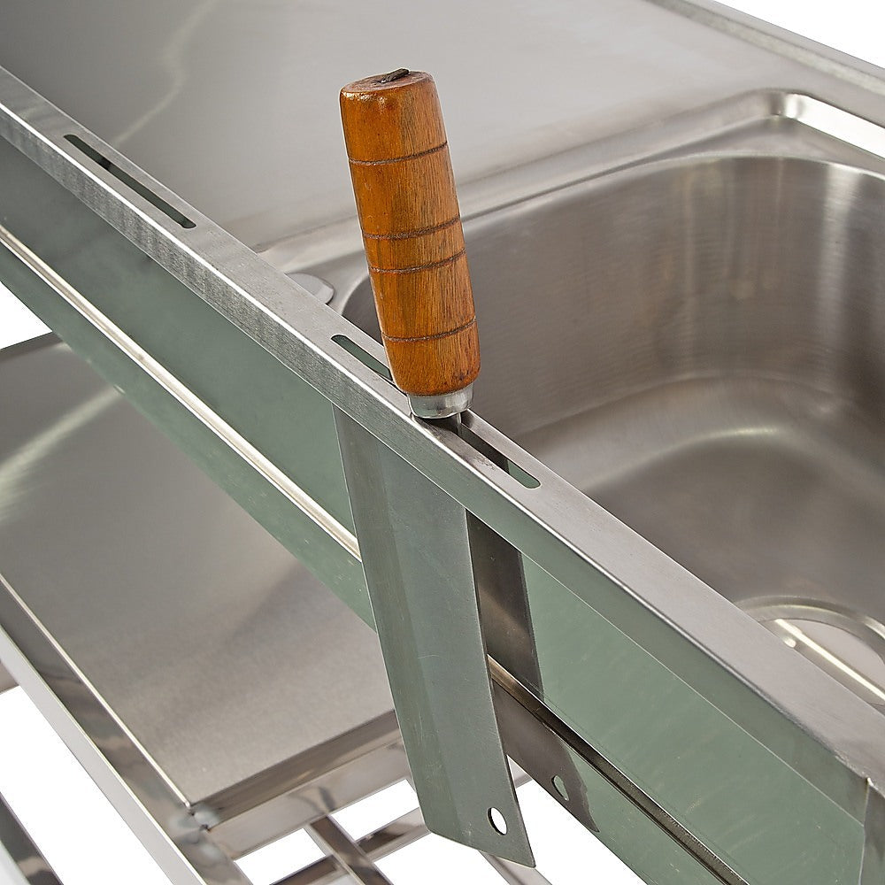 Freestanding Stainless Steel Kitchen Sink 120x50x79cm - Commercial Utility Wash Basin V63-952871