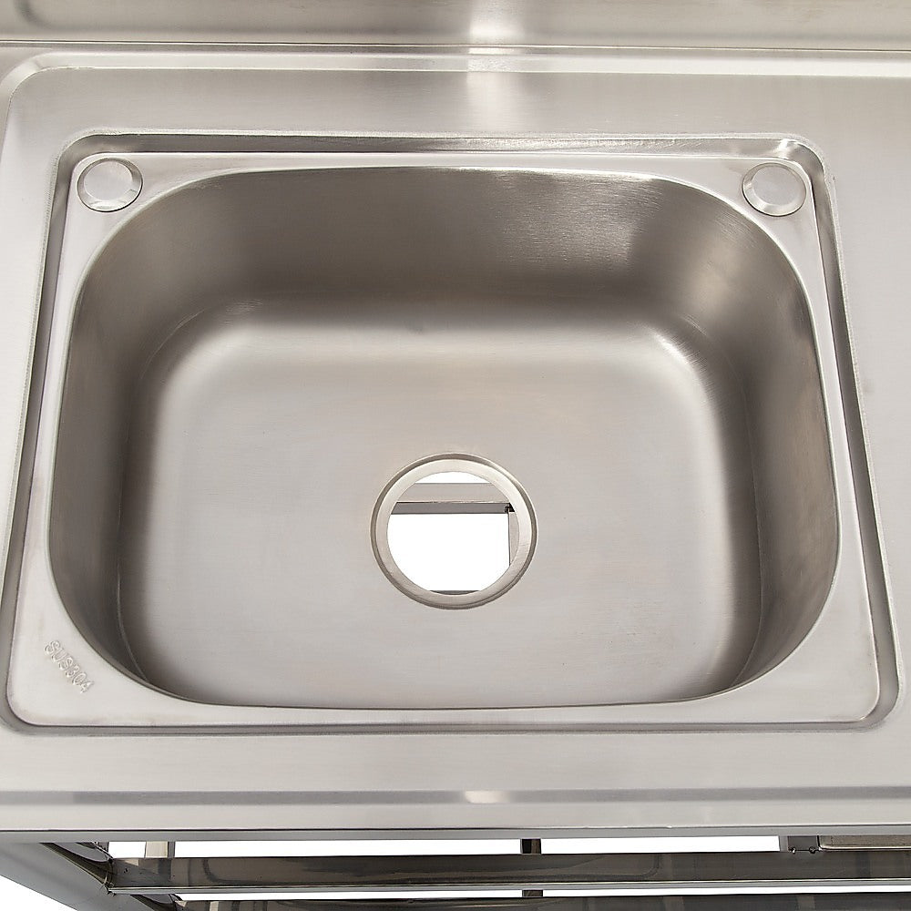 Freestanding Stainless Steel Kitchen Sink 120x50x79cm - Commercial Utility Wash Basin V63-952871