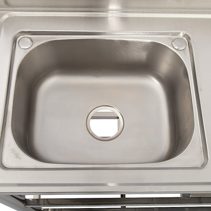 Freestanding Stainless Steel Kitchen Sink 120x50x79cm - Commercial Utility Wash Basin V63-952871