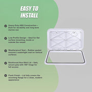 606 x 353mm White Boat Access Hatch - Marine Deck Inspection Lid for Boat, Yacht & RV Use V63-952881