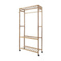 Wooden Clothes Rail with Shelves & Wheels - Open Wardrobe Rack Stand V63-952891