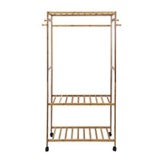 Wooden Clothes Rail with Shelves & Wheels - Open Wardrobe Rack Stand V63-952891