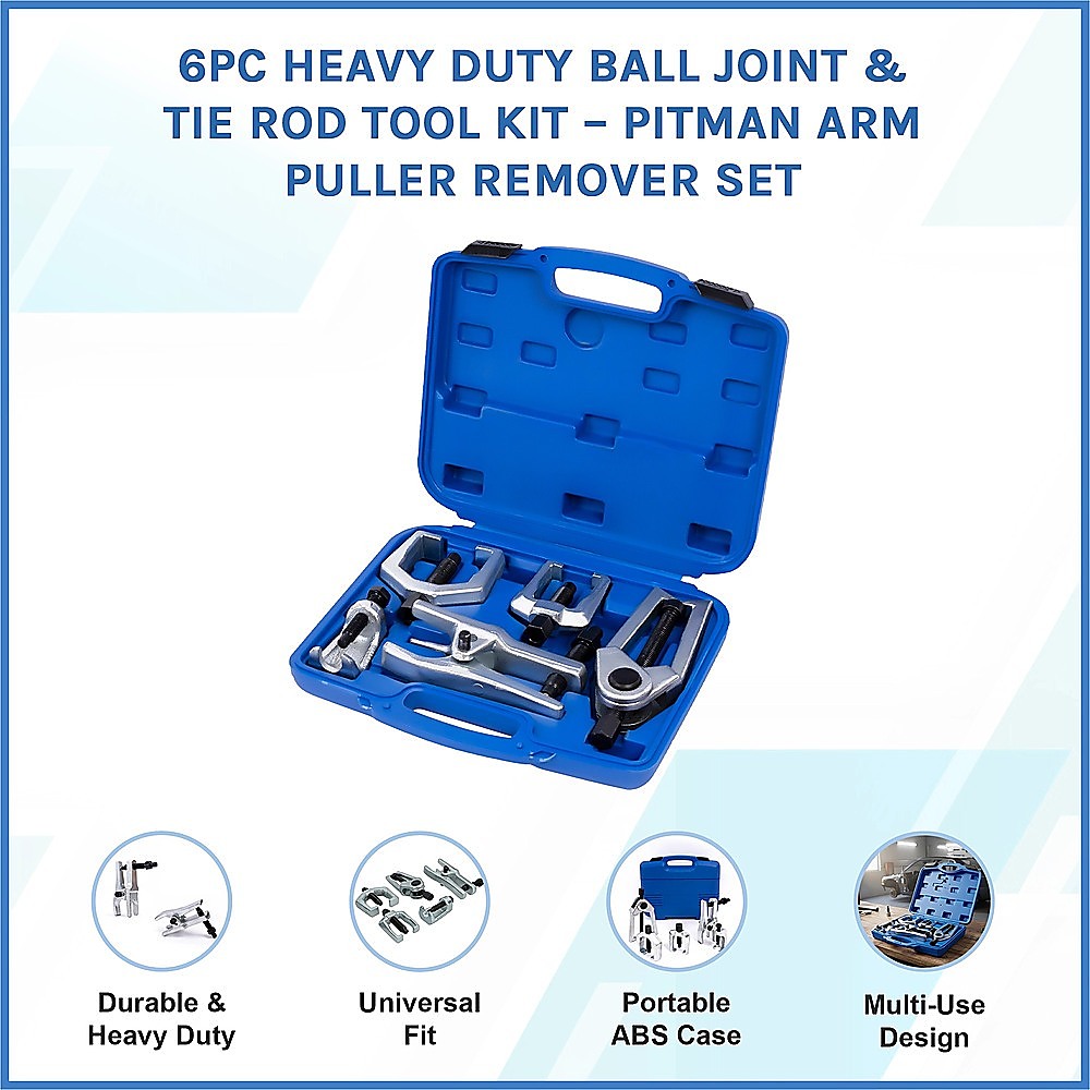 6pc Heavy Duty Ball Joint & Tie Rod Tool Kit - Pitman Arm Puller Remover Set V63-952901