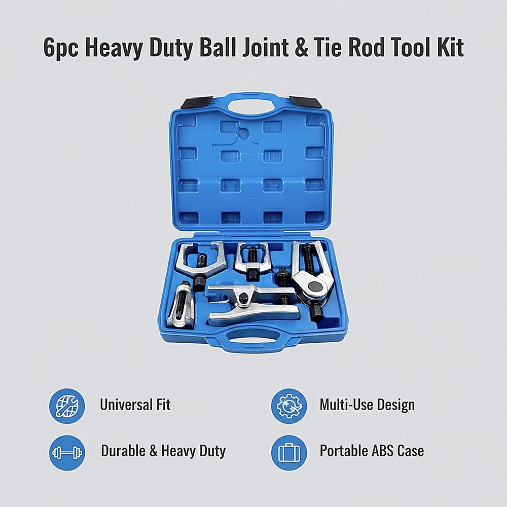 6pc Heavy Duty Ball Joint & Tie Rod Tool Kit - Pitman Arm Puller Remover Set V63-952901
