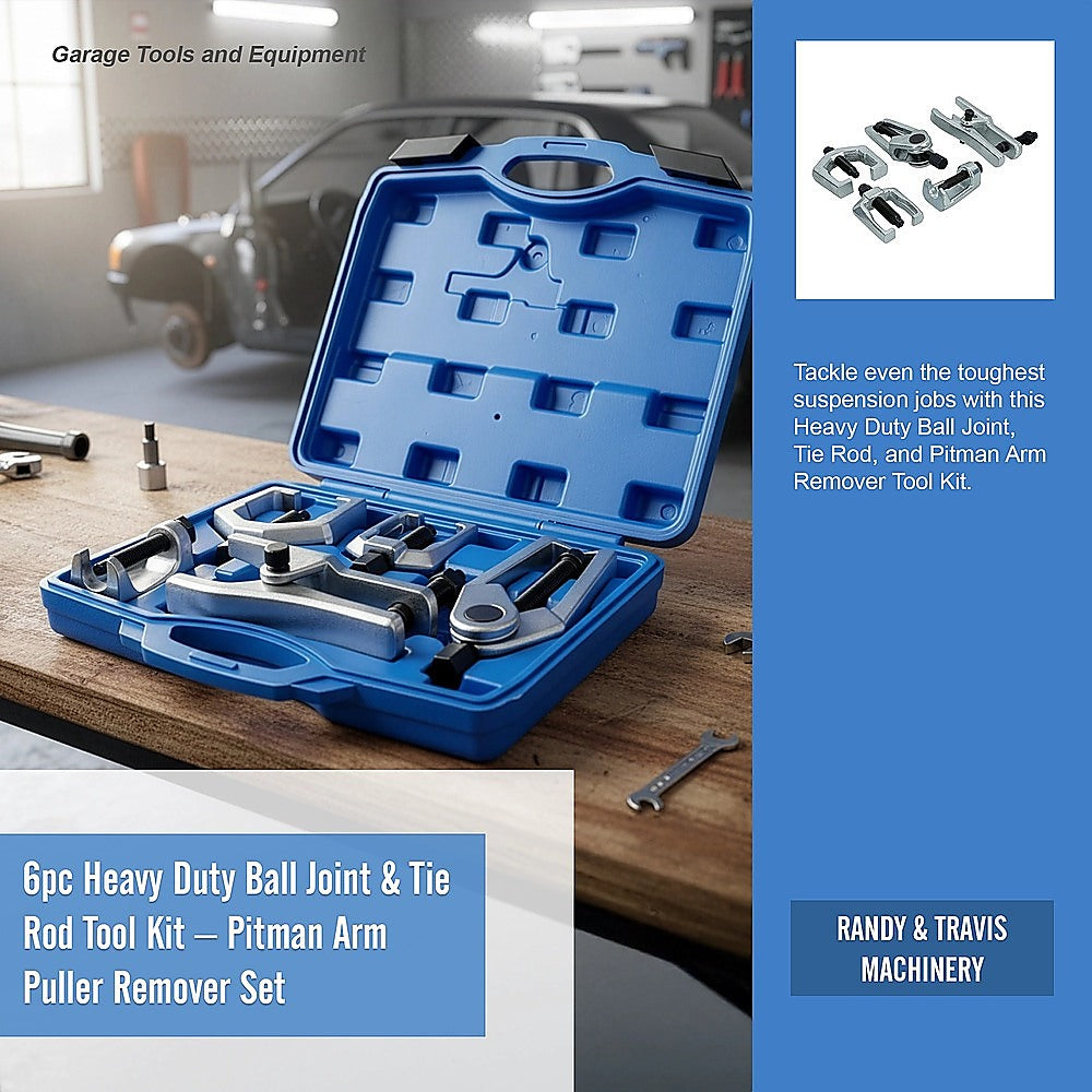 6pc Heavy Duty Ball Joint & Tie Rod Tool Kit - Pitman Arm Puller Remover Set V63-952901