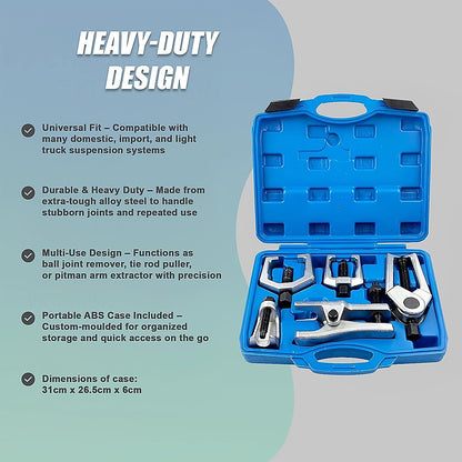 6pc Heavy Duty Ball Joint & Tie Rod Tool Kit - Pitman Arm Puller Remover Set V63-952901