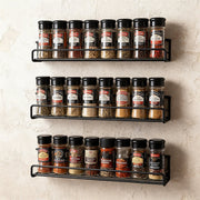 4pc Black Iron Wall Spice Rack - Kitchen Storage Shelf Set V63-952921