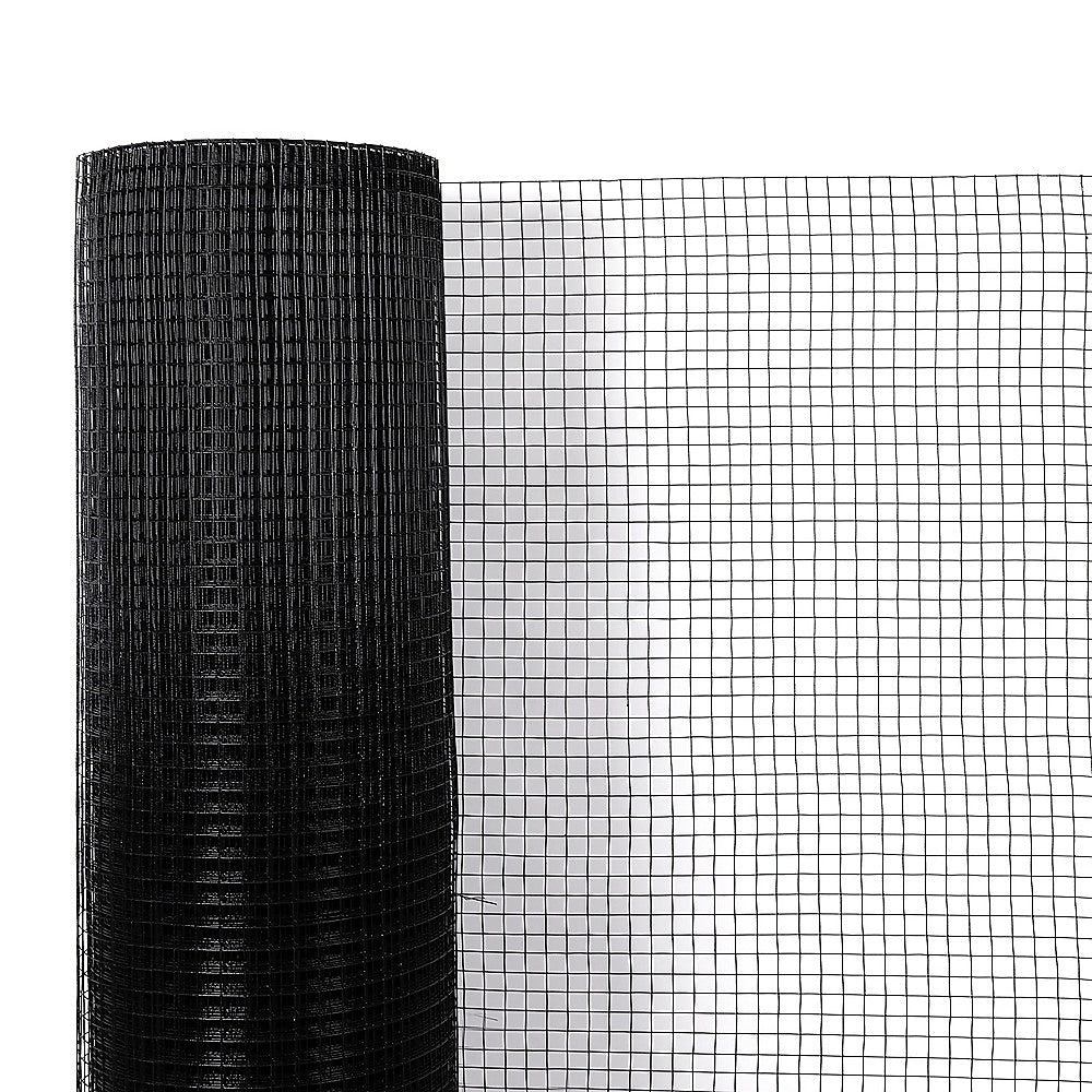 30m Black Chicken Wire Mesh Roll - Heavy Duty Aviary Netting & Garden Fencing for Poultry Enclosures V63-952941