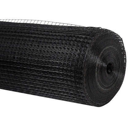 30m Black Chicken Wire Mesh Roll - Heavy Duty Aviary Netting & Garden Fencing for Poultry Enclosures V63-952941