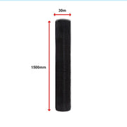 30m Black Chicken Wire Mesh Roll - Heavy Duty Aviary Netting & Garden Fencing for Poultry Enclosures V63-952941