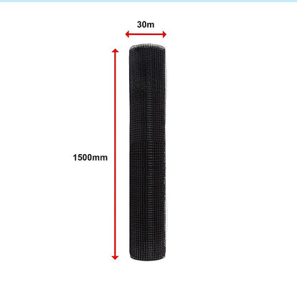 30m Black Chicken Wire Mesh Roll - Heavy Duty Aviary Netting & Garden Fencing for Poultry Enclosures V63-952941