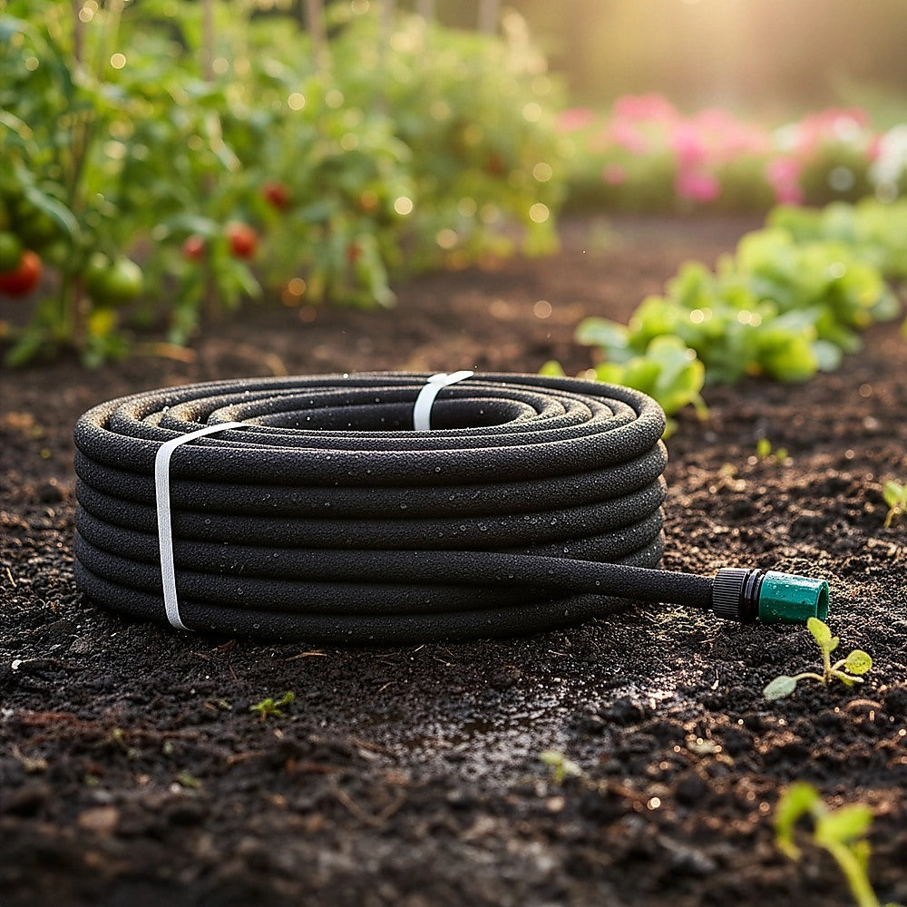 50m Porous Soaker Hose - Leaky Garden Irrigation Pipe for Efficient Watering V63-952951