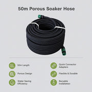 50m Porous Soaker Hose - Leaky Garden Irrigation Pipe for Efficient Watering V63-952951