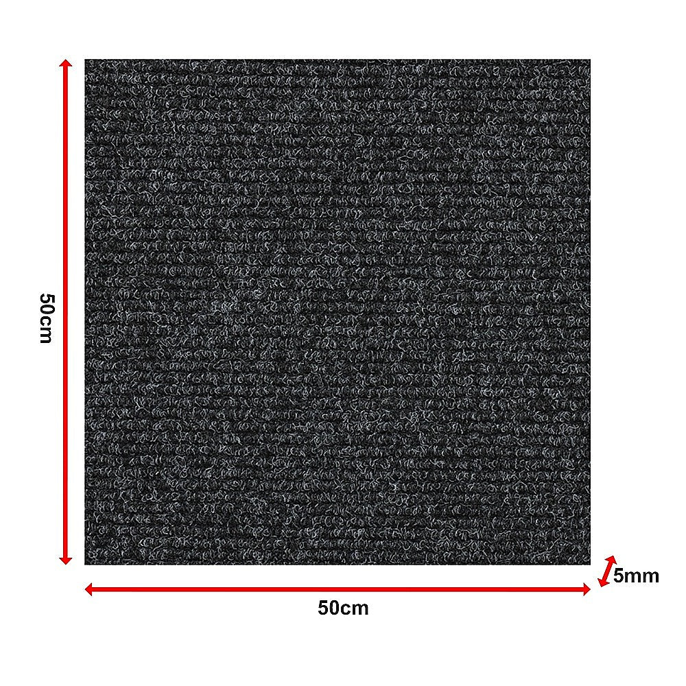 5m2 Black Carpet Tiles Set - Commercial & Domestic Flooring for Office, Retail, Home V63-952971