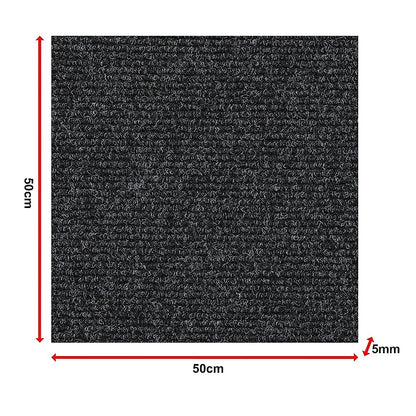 5m2 Black Carpet Tiles Set - Commercial & Domestic Flooring for Office, Retail, Home V63-952971