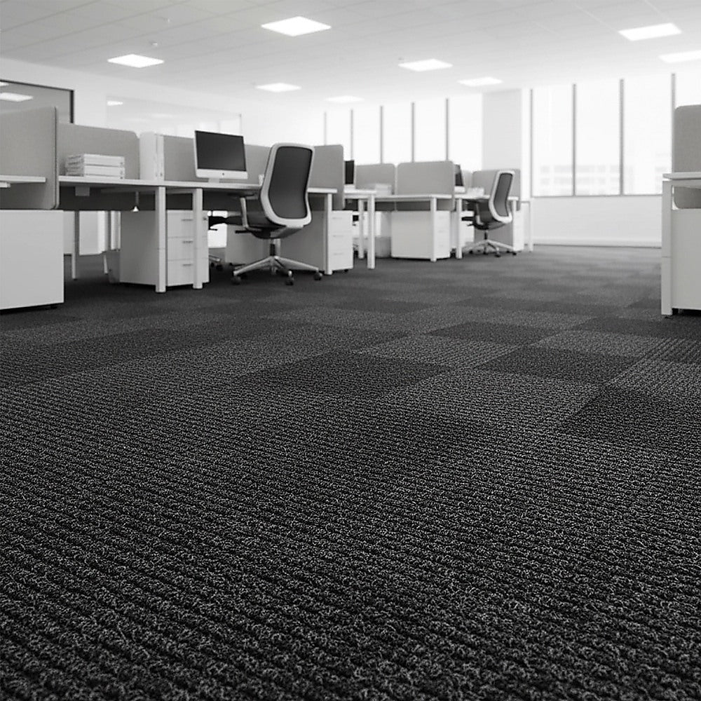 5m² Black Carpet Tiles Set – Commercial & Domestic Flooring for Office, Retail, Home