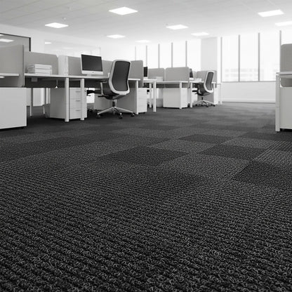 5m² Black Carpet Tiles Set – Commercial & Domestic Flooring for Office, Retail, Home