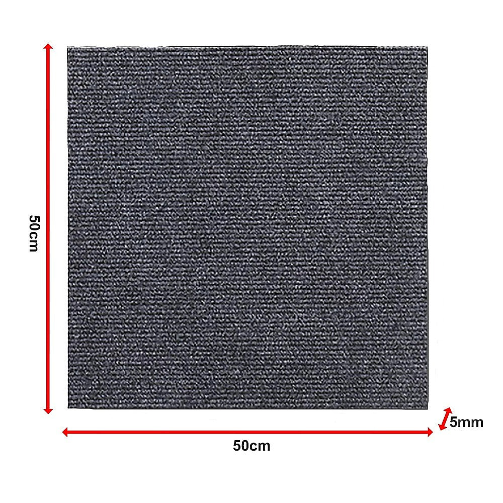 5m2 Dark Grey Carpet Tiles Set - Commercial & Domestic Flooring for Office, Retail, Home V63-952981