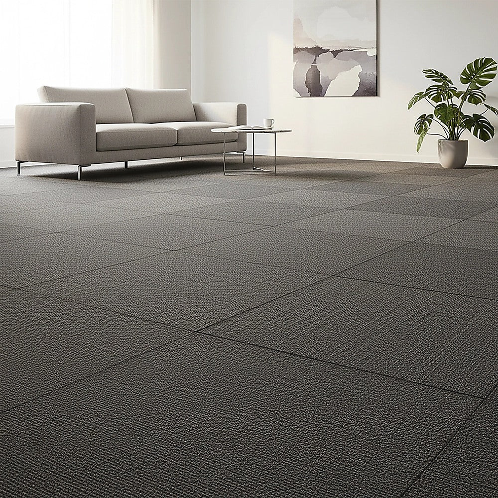 5m2 Dark Grey Carpet Tiles Set - Commercial & Domestic Flooring for Office, Retail, Home V63-952981