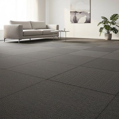 5m2 Dark Grey Carpet Tiles Set - Commercial & Domestic Flooring for Office, Retail, Home V63-952981