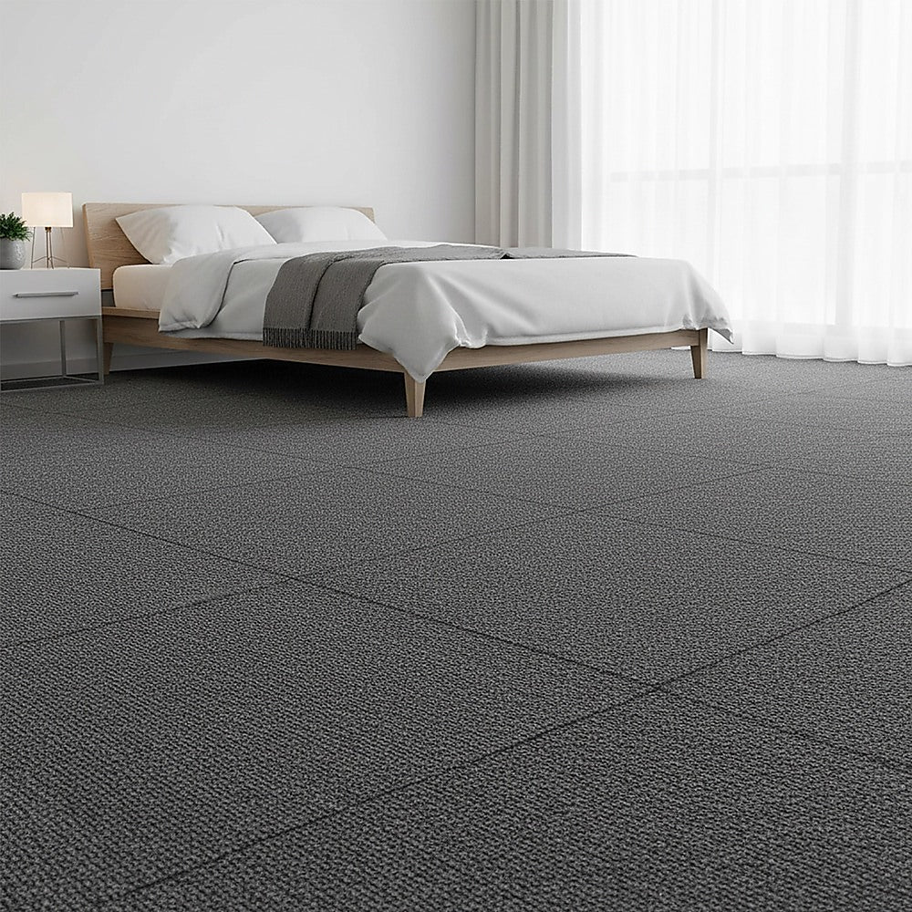 5m2 Dark Grey Carpet Tiles Set - Commercial & Domestic Flooring for Office, Retail, Home V63-952981