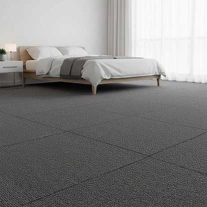 5m2 Dark Grey Carpet Tiles Set - Commercial & Domestic Flooring for Office, Retail, Home V63-952981