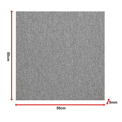5m2 Light Grey Carpet Tiles Set - Commercial & Domestic Flooring for Office, Retail, Home V63-952991