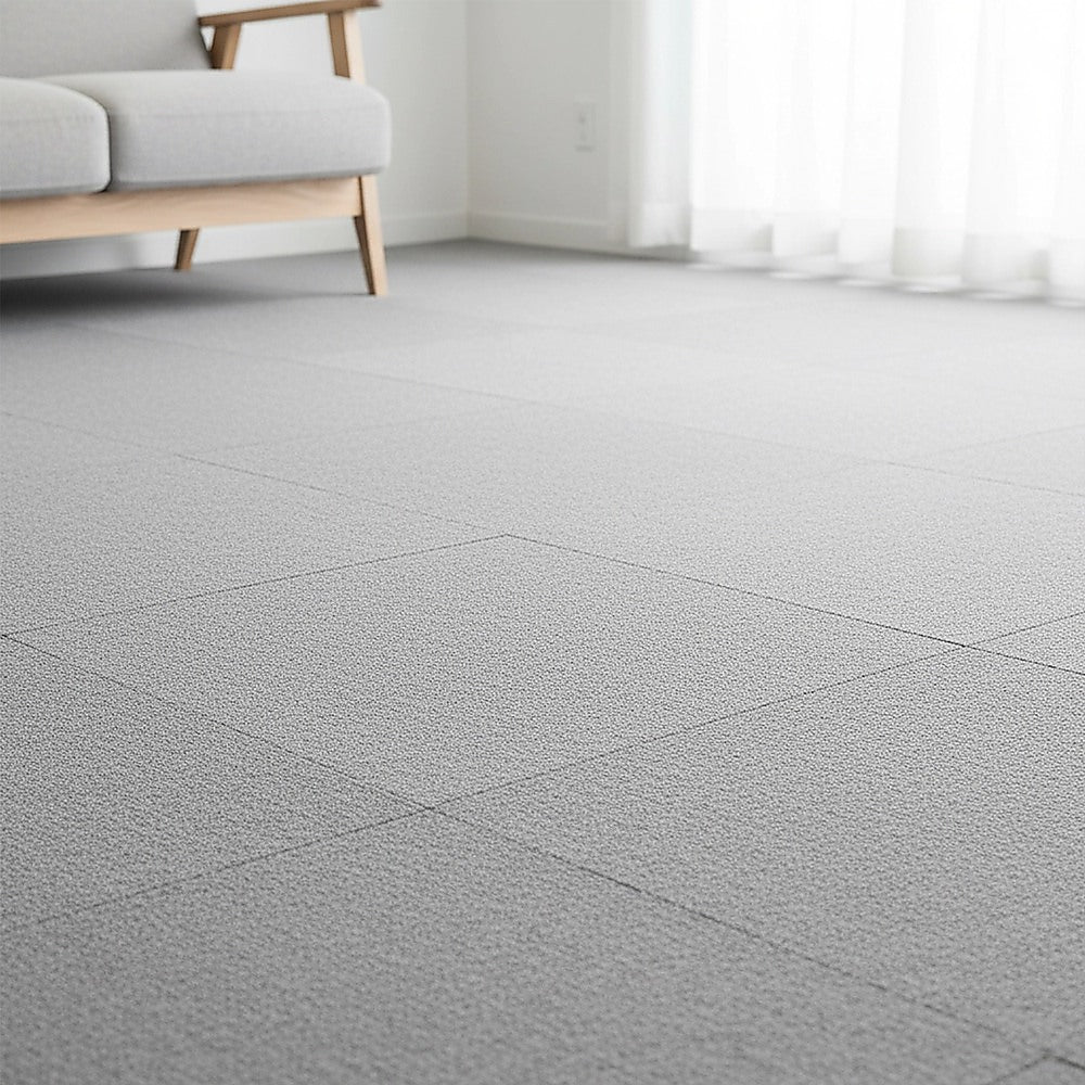 5m2 Light Grey Carpet Tiles Set - Commercial & Domestic Flooring for Office, Retail, Home V63-952991