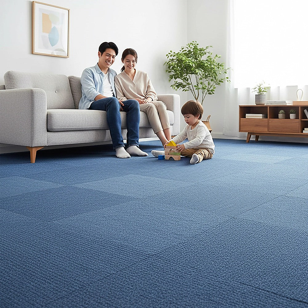 5m² Blue Carpet Tiles Set – Commercial & Domestic Flooring for Office, Retail, Home