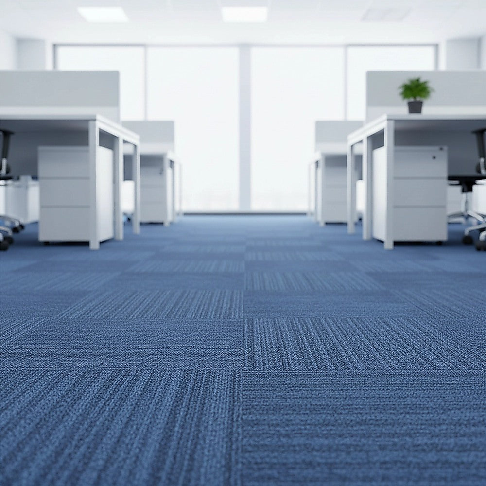 5m2 Blue Carpet Tiles Set - Commercial & Domestic Flooring for Office, Retail, Home V63-953001