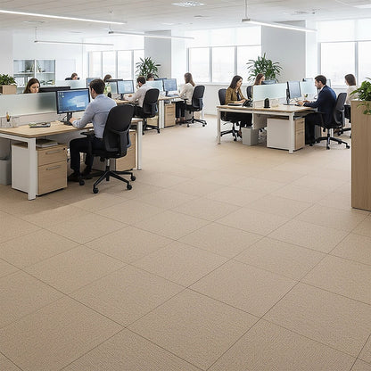 5m2 Beige Carpet Tiles Set - Commercial & Domestic Flooring for Office, Retail, Home V63-953011