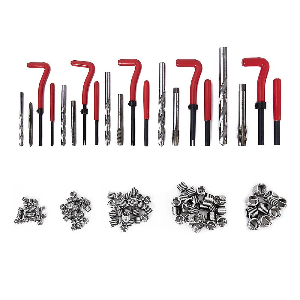 131pc Helicoil-Type Thread Repair Kit - Metric Insert Tool Set for Damaged Threads V63-953021