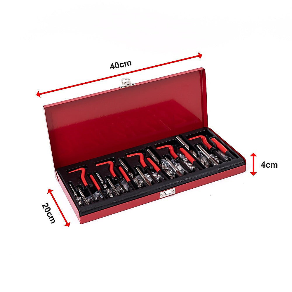 131pc Helicoil-Type Thread Repair Kit - Metric Insert Tool Set for Damaged Threads V63-953021