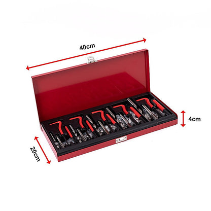 131pc Helicoil-Type Thread Repair Kit - Metric Insert Tool Set for Damaged Threads V63-953021