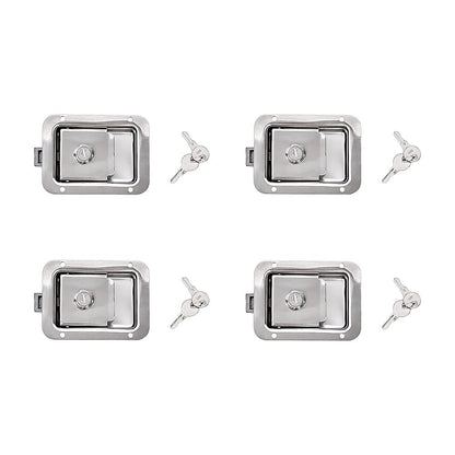 4 x Toolbox Lock Steel Paddle Handles - Heavy Duty Trailer Door Latch Set for Ute & Tool Cabinets V63-953031