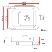 4 x Toolbox Lock Steel Paddle Handles - Heavy Duty Trailer Door Latch Set for Ute & Tool Cabinets V63-953031